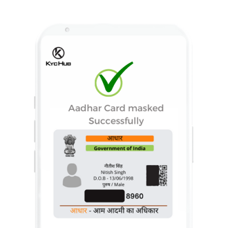 Aadhar card In Mobile (Masked)